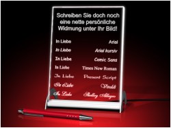 Glasfoto - Persönliche Widmung - Textzeile - Wunschtext – GLASFOTO.COM