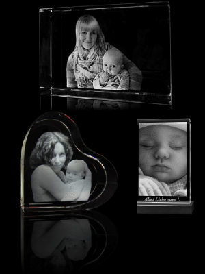 Mehrere 2D-Babyfotos als Collage von Glasfoto.com