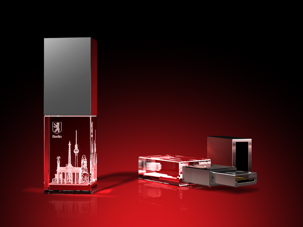 Berlin Brandenburger Tor - USB-Stick, LED weiß, 16 GB