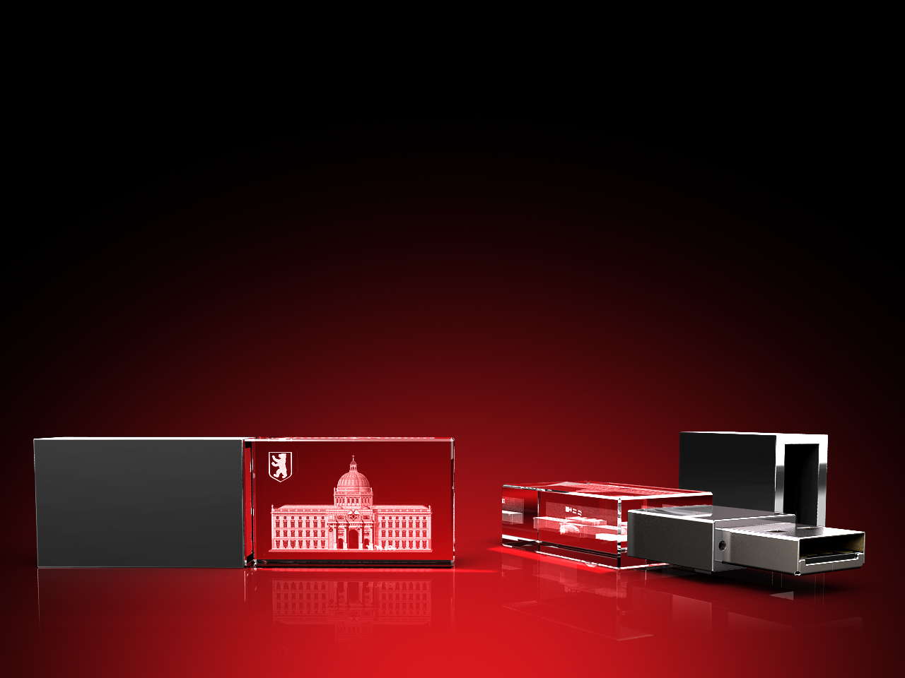 Humboldt Forum - USB-Stick, LED weiß, 64 GB – GLASFOTO.COM