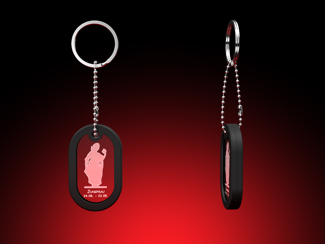 Sternzeichen Jungfrau - Dog Tag Schlüsselanhänger – GLASFOTO.COM