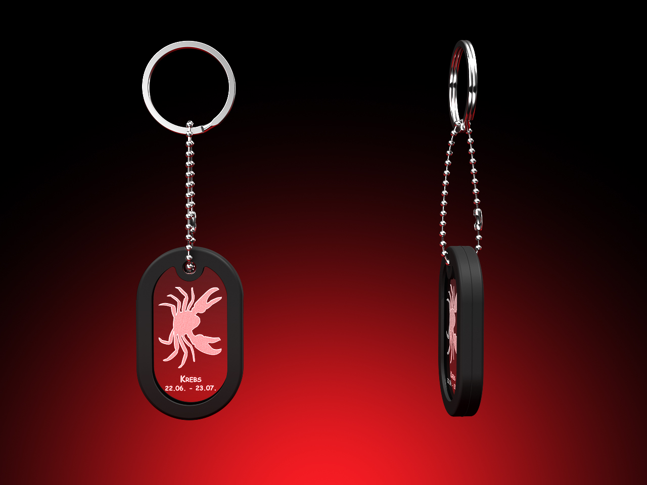 Sternzeichen Krebs - Dog Tag Schlüsselanhänger – GLASFOTO.COM