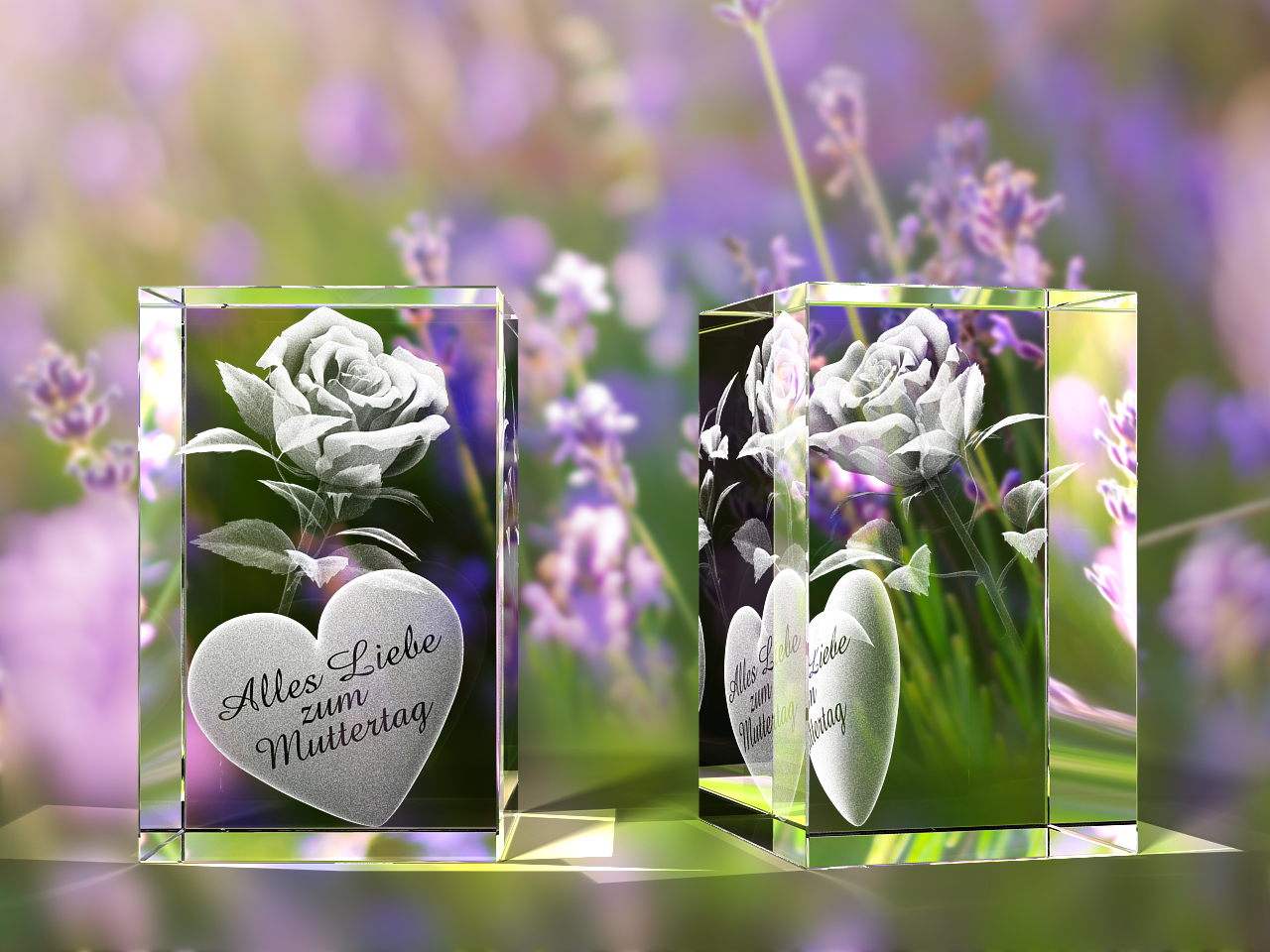 Besondere Muttertagsgeschenke : Ideen zum Muttertag : Quader mit Rose
