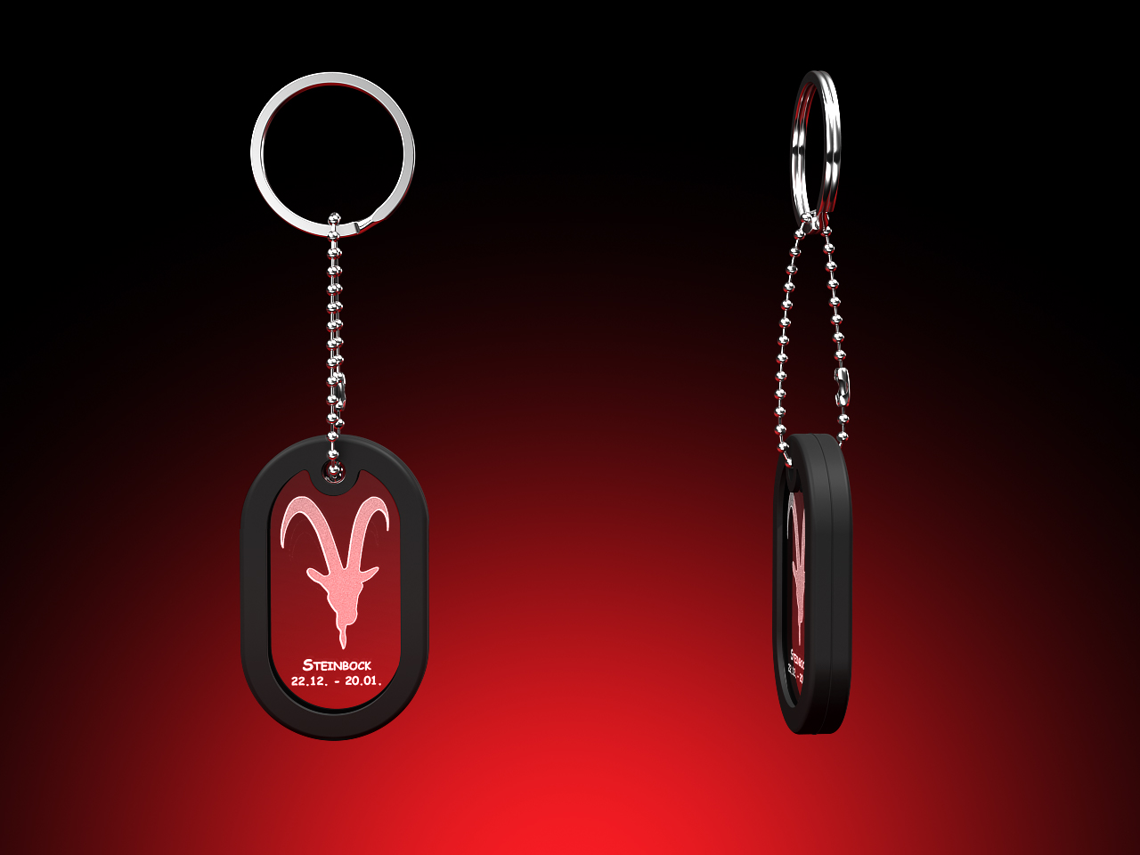 Sternzeichen Steinbock - Dog Tag Schlüsselanhänger – GLASFOTO.COM
