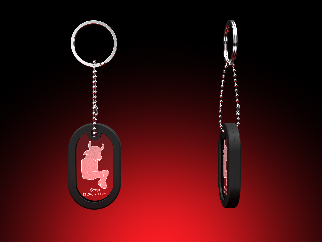 Sternzeichen Stier - Dog Tag Schlüsselanhänger – GLASFOTO.COM