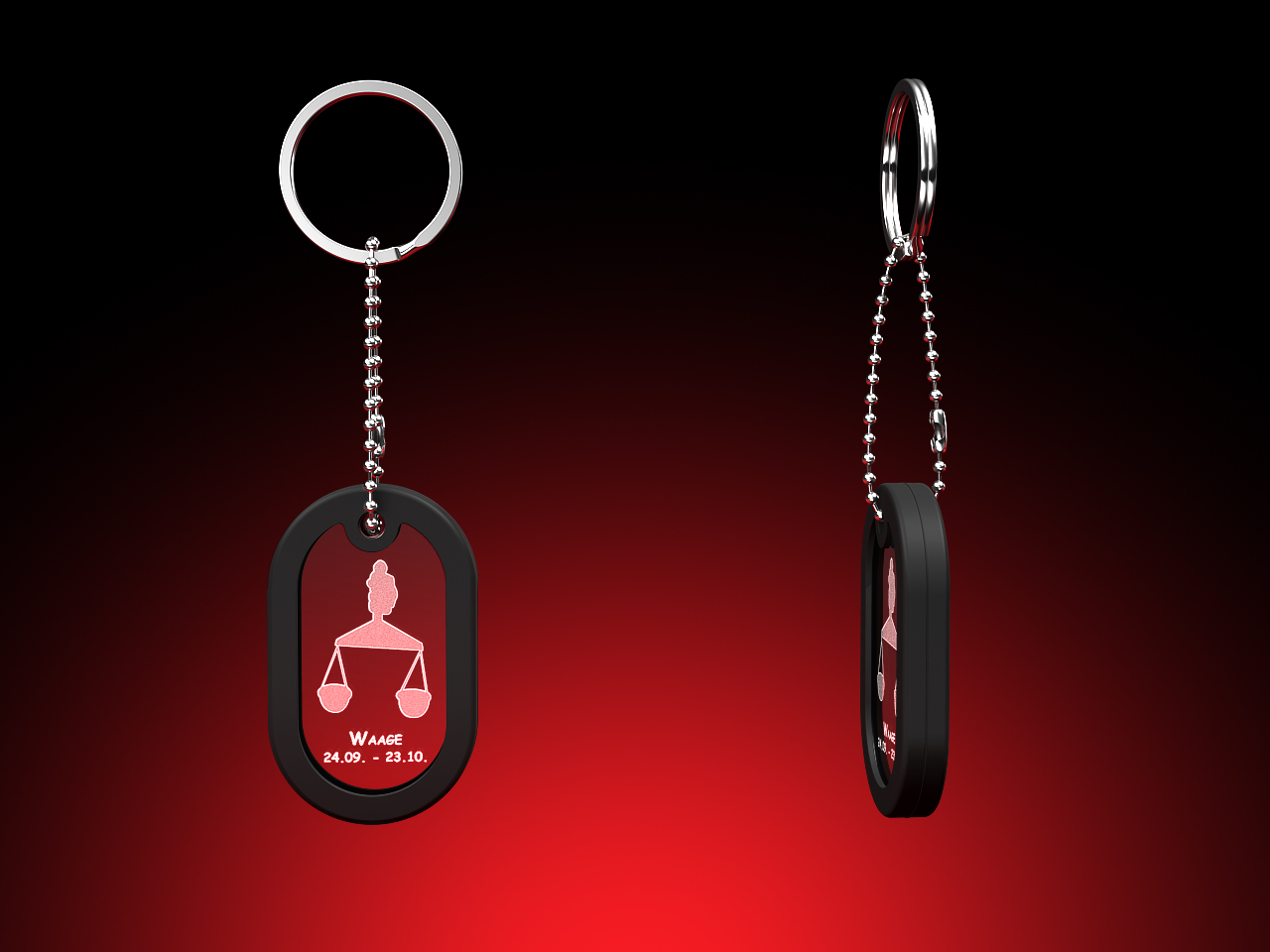 Sternzeichen Waage - Dog Tag Schlüsselanhänger – GLASFOTO.COM