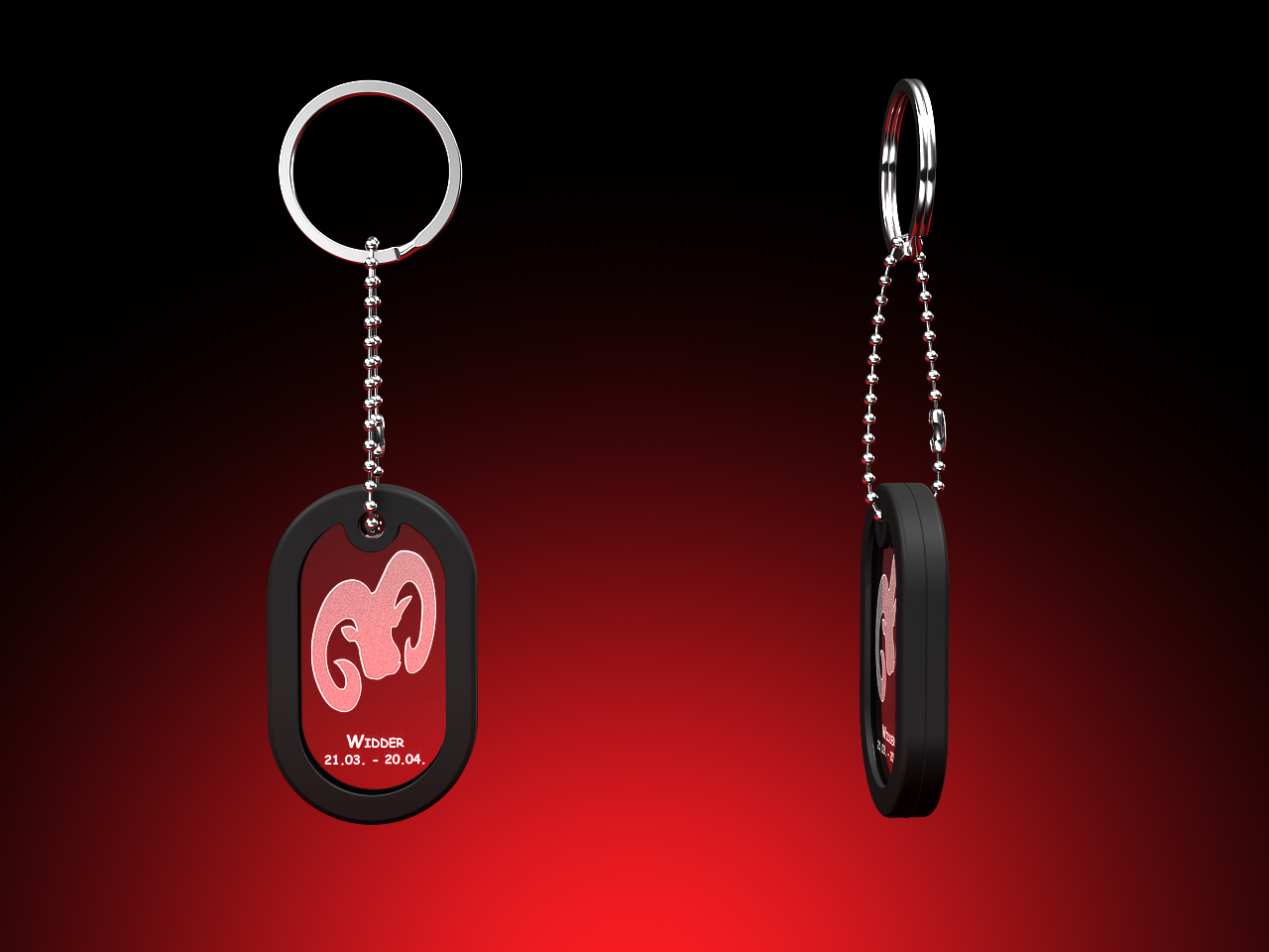 Sternzeichen Widder - Dog Tag Schlüsselanhänger – GLASFOTO.COM