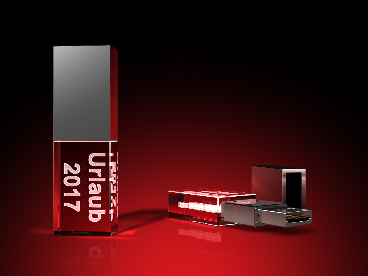 Wunschtext - USB-Stick, LED weiß, 16 GB – GLASFOTO.COM