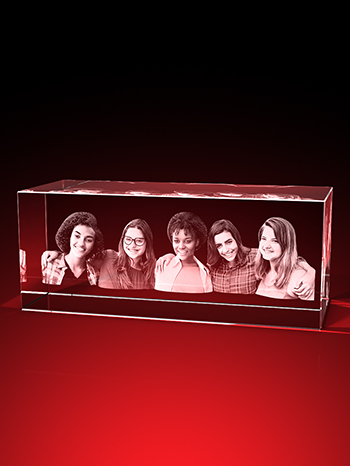 3D-Porträt vom Foto - 5 Personen - Quader (150 x 60 x 60) – GLASFOTO.COM