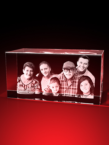 3D-Porträt vom Foto - 6 Personen - Quader (200 x 100 x 100) – GLASFOTO.COM