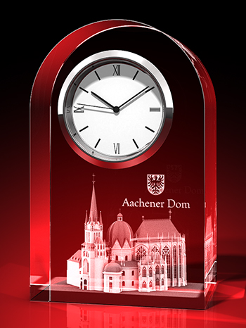 Aachener Dom - Uhr, Glas eckig liegend – GLASFOTO.COM
