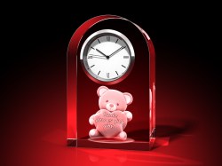 Bärchen mit Herz + Danke - Uhr, Glas rund) – GLASFOTO.COM