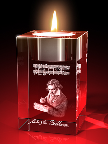 Ludwig van Beethoven : Beethoven - Teelicht – GLASFOTO.COM