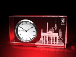 Berlin Brandenburger Tor - Uhr, Glas eckig