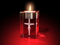 Christus am Kreuz - Teelicht – GLASFOTO.COM