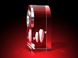 Zwei Herzen + Pass auf dich auf - Uhr, Glas rund – GLASFOTO.COM