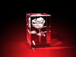 Besondere Geschenke : Rose im Glas mit Widmung von GLASFOTO.COM