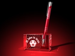 Jubiläumsgeschenk - Fussball - Stifthalter – GLASFOTO.COM