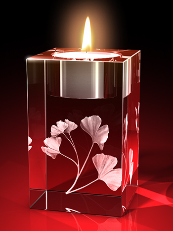 Ginkgo - Teelicht – GLASFOTO.COM