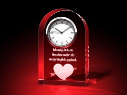 Herz + Ich mag dich - Uhr, rund – GLASFOTO.COM