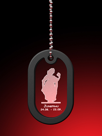 Sternzeichen Jungfrau - Dog Tag mit Kette – GLASFOTO.COM