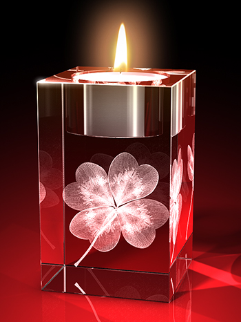 Kleeblatt - Teelicht – GLASFOTO.COM