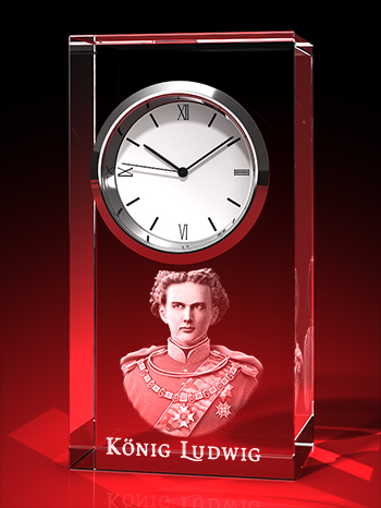 König Ludwig - Uhr, Glas eckig (50 x 95 x 35) – GLASFOTO.COM