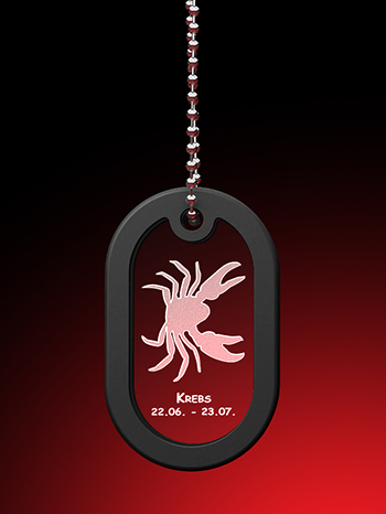 Sternzeichen Krebs - Dog Tag mit Kette – GLASFOTO.COM