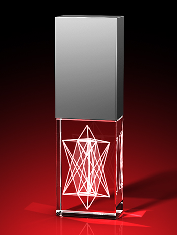Lichtpyramide - USB-Stick, LED weiß, 64 GB (30 x 18 x 10) – GLASFOTO.COM