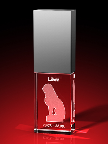 Sternzeichen Löwe - USB-Stick, LED weiß, 64 GB (30 x 18 x 10) – GLASFOTO.COM