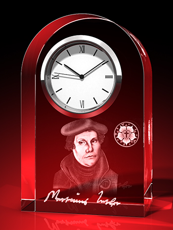Martin Luther - Glasuhr zur Reformation – GLASFOTO.COM