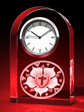 Lutherrose - Uhr, Glas rund – GLASFOTO.COM