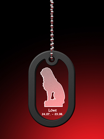 Sternzeichen Löwe - Dog Tag mit Kette – GLASFOTO.COM