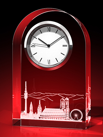 München Silhouette - Uhr, Glas rund (60 x 95 x 40)