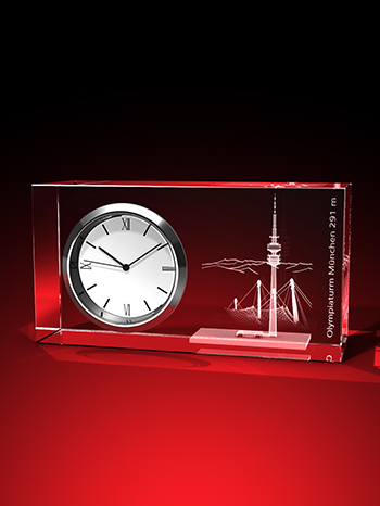 Olympiaturm - Uhr, Glas eckig (95 x 50 x 35) – GLASFOTO.COM