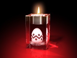 Osterdekoration : Oster-Teelichthalter mit Zackenmuster – GLASFOTO.COM