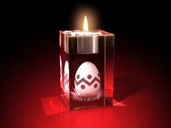 Osterdekoration : Oster-Teelichthalter mit Zackenmuster – GLASFOTO.COM