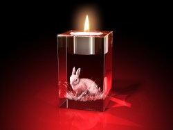 Osterdekoration : Osterhase - Teelicht – GLASFOTO.COM