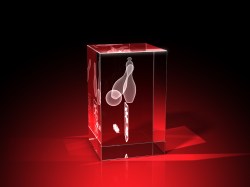Pokale : Ein Pokal aus Glas für ein langjähriges Mitglied eines Kegelclubs