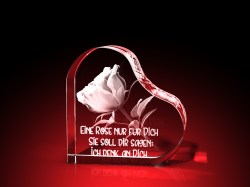 Rose + Ich denk an dich - Herz – GLASFOTO.COM