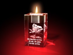 Rose + Ich denk an dich - Teelicht – GLASFOTO.COM