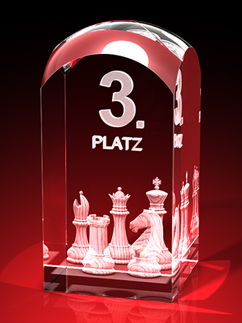 Schach Pokal - Schachbrett - 3. Platz - Quader RD – GLASFOTO.COM