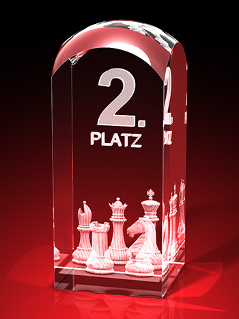 Schach Pokal - Schachbrett - 2. Platz - Quader RD – GLASFOTO.COM