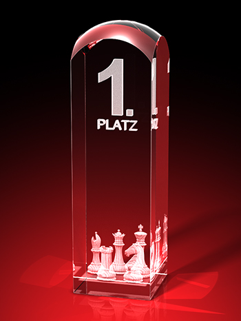 Schach Pokal - Schachbrett - 1. Platz - Quader RD – GLASFOTO.COM