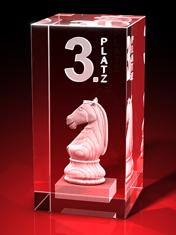 Schach Pokal - Springer - 3. Platz - Quader – GLASFOTO.COM