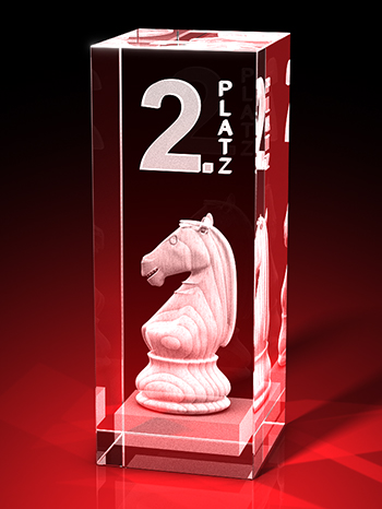 Schach Pokal - Springer - 2. Platz - Quader – GLASFOTO.COM