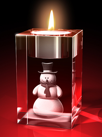 Advents-Teelicht Schneemann – GLASFOTO.COM