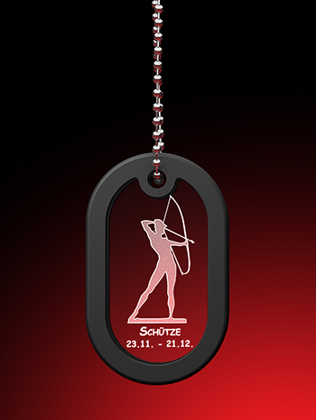 Sternzeichen Schütze - Dog Tag mit Kette – GLASFOTO.COM