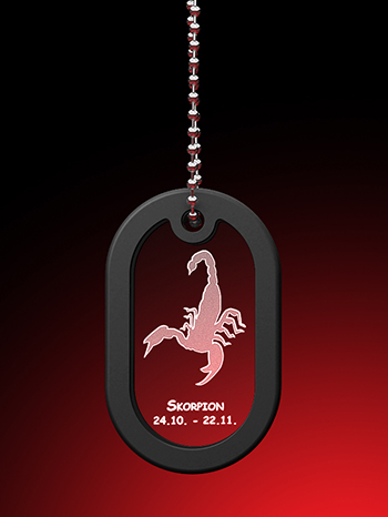 Sternzeichen Skorpion - Dog Tag mit Kette – GLASFOTO.COM