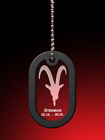 Sternzeichen Steinbock - Dog Tag mit Kette – GLASFOTO.COM